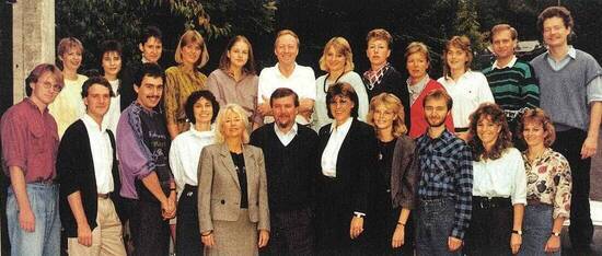 Unser Team im Jahr 1989, wenigen Wochen vor dem Fall der Berliner Mauer.