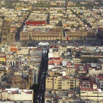 Blick auf den Zocalo in Mexico-City 