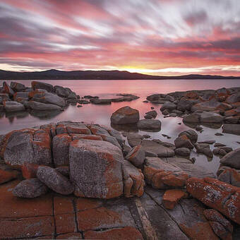 Sonnenuntergang in der Bay of Fires 