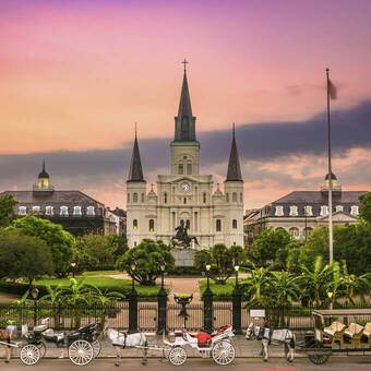 Am Jackson Square im French Quarter, New Orleans 