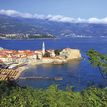 Blick auf Budva, Montenegro 