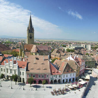 Panoramaansicht von Hermannstadt, Siebenbürgen 