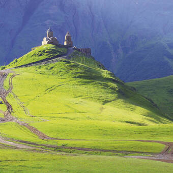 Die Gergeti-Kirche bei Kazbegi 
