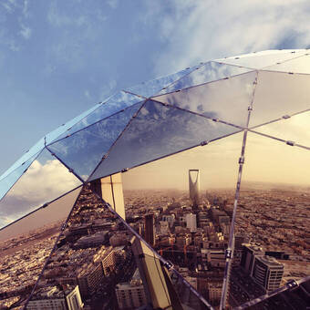 Blick vom Kingdom Center auf Riad 