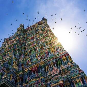 Der Meenakshi-Tempel in Madurai 
