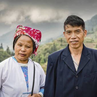 Reisbauern bei Pingan, China 