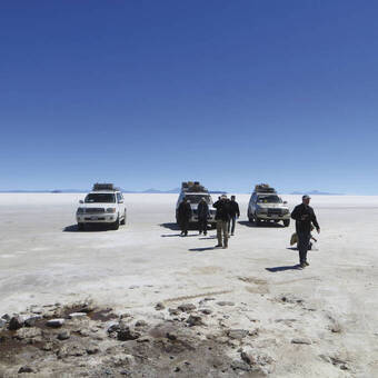 Auf dem Uyuni-Salzsee, Bolivien 
