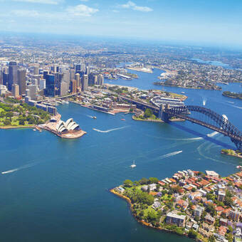 Blick auf Sydney und die Harbour Bridge 