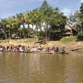 Begegnung auf dem Sepik 