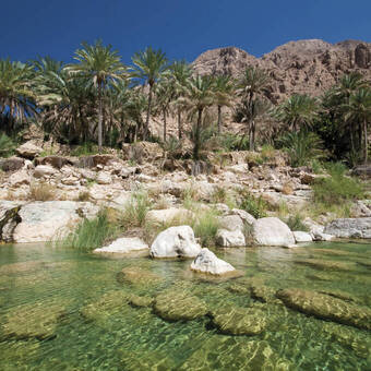 Wadilandschaft im Sultanat Oman 