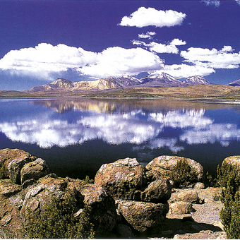 Der Lago Chungará im Lauca-Nationalpark 