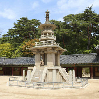 Die Steinpagode Dabotap Gyeongju South Korea 
