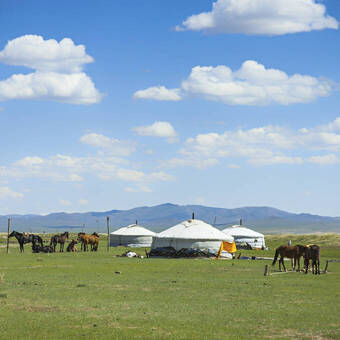 Nomaden-Camp in der Mongolei 