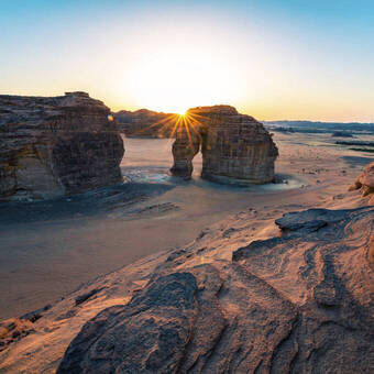 Elephant Rock zum Sonnenuntergang in AlUla 