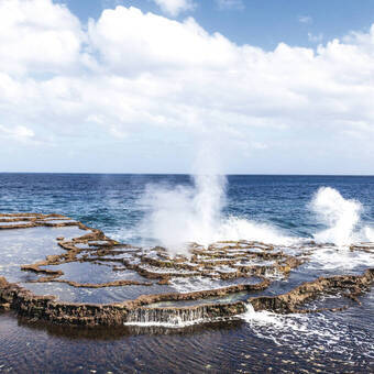 "Blowholes" auf der Hauptinsel Tongatapu, Tonga 