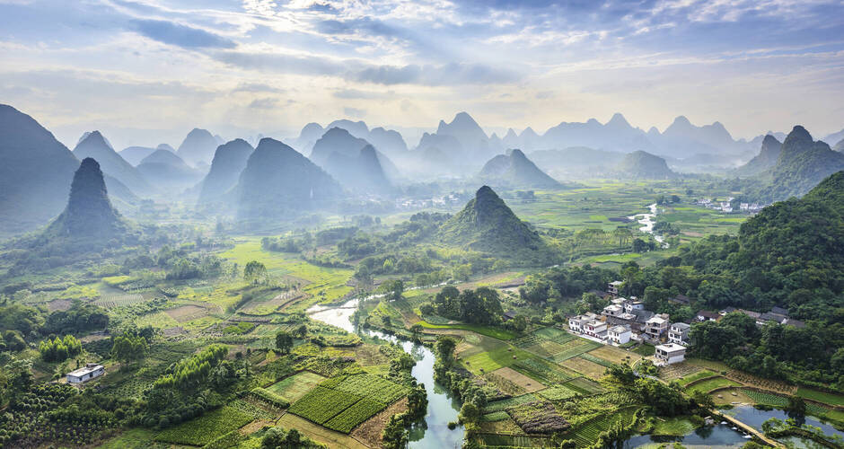 Traumhafte Karstberge-Landschaft bei Yangshuo 