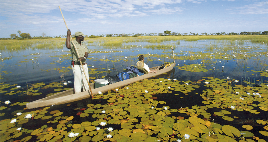 Im Mokoro unterwegs im Okavango-Delta 
