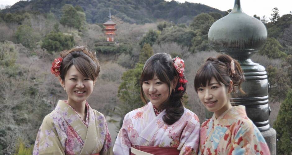 Frauen im Kimono, Japan 