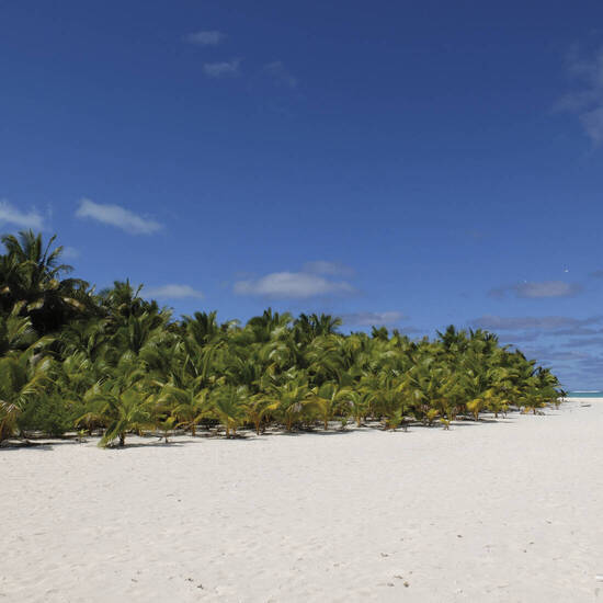 Unberührte Insel im Atoll Aitutaki 
