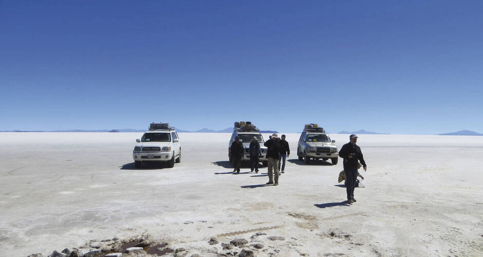 Auf dem Uyuni-Salzsee, Bolivien 