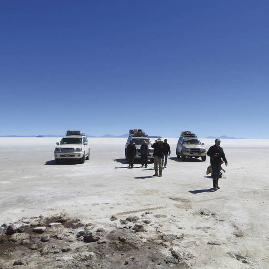 Auf dem Uyuni-Salzsee, Bolivien 