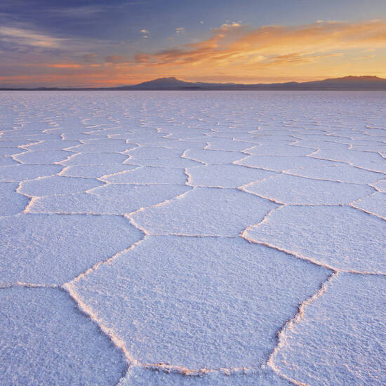 Sonnenuntergang am Salzsee "Salar de Uyuni" 