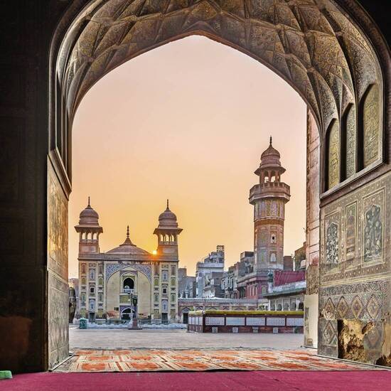 Blick auf die Wazir Khan-Moschee, Lahore 