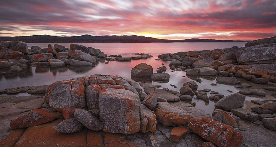 Sonnenuntergang in der Bay of Fires 