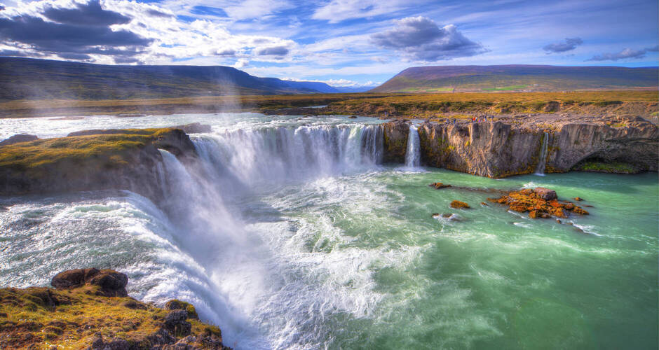 Einmalig schön, der Godafoss-Wasserfall 
