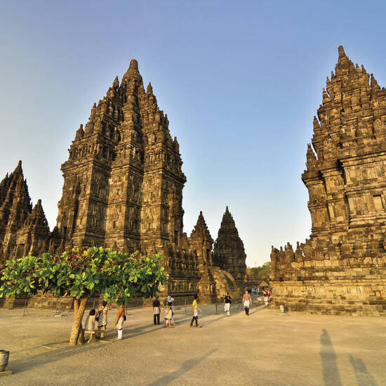 Der Prambanan-Tempelkomplex bei Yogyakarta 