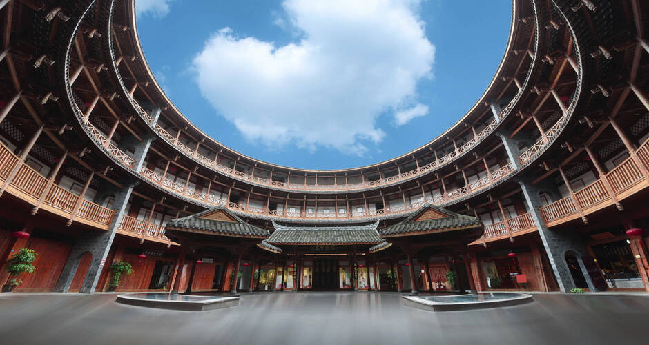 Die berühmten runden Häuser von Tulou 