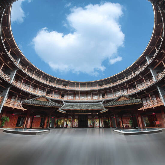 Die berühmten runden Häuser von Tulou 