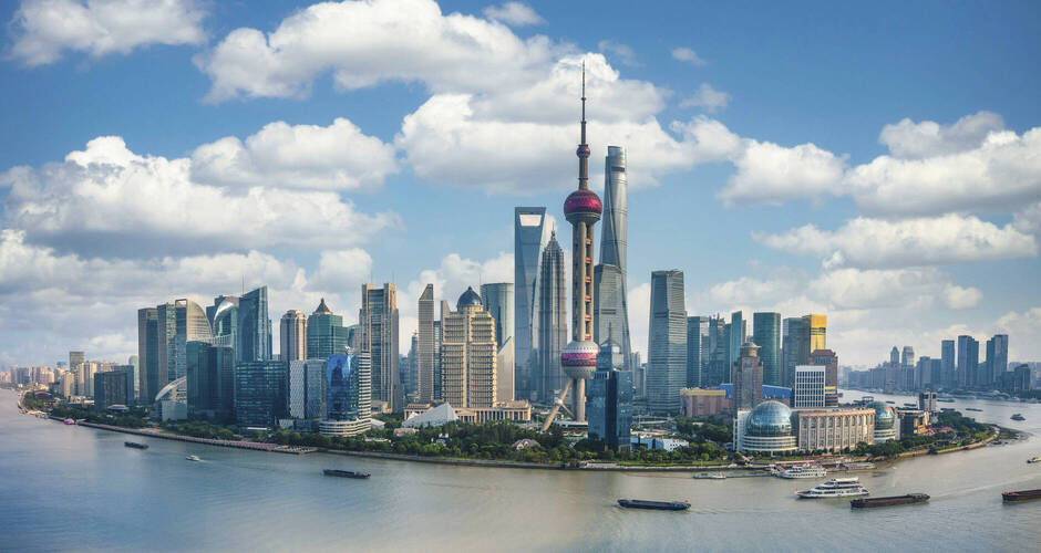 Blick auf das moderne Pudong, Shanghai 